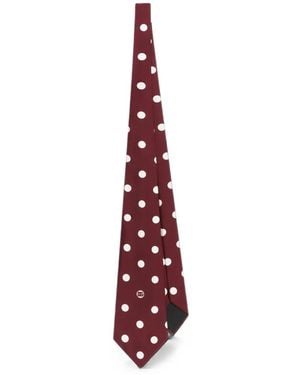 Dolce & Gabbana Polka Dot-Print Silk Twill Tie - White