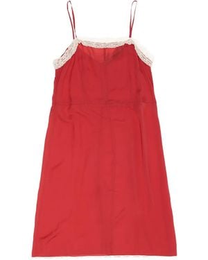 Bimba Y Lola Lace-Trim Midi Dress - Red