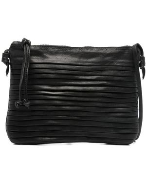 SOMMET Pleated Lambskin Satchel - Black