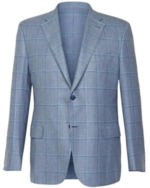 Brioni Check-Pattern Blazer - Blue