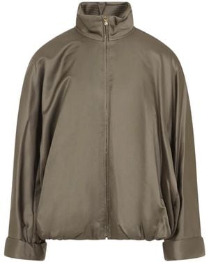 Carven High-Neck Zip-Up Jacket - Brown