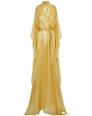 ‎Taller Marmo Nevada Belted Maxi Kaftan Dress - Metallic