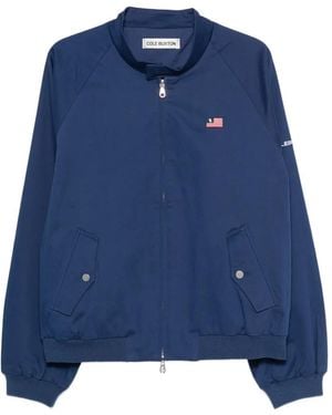 Cole Buxton Logo-Print Raglan-Sleeve Jacket - Blue