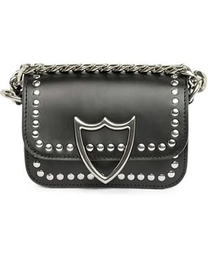HTC Micro Studded Leather Shoulder Bag - Black