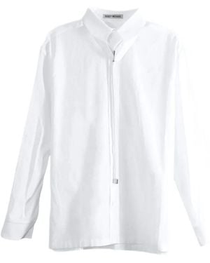Issey Miyake Camicia Monsieur Con Cravattino Bolo - Bianco