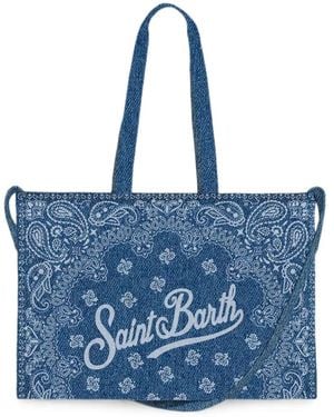 MC2 Saint Barth Essential Bandana-Print Tote Bag - Blue