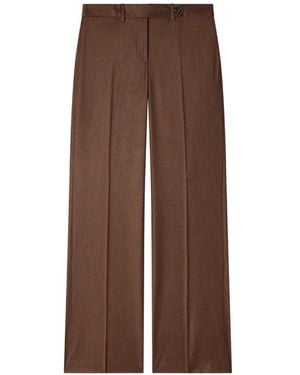 Paul Smith Wool-Cashmere Flannel Bootcut Pants - Brown