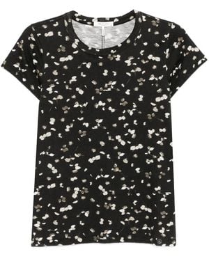 Rag & Bone T-Shirt mit Blumen-Print - Schwarz