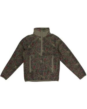 Aimé Leon Dore Paisley-motif Half-zip Sweatshirt - グリーン