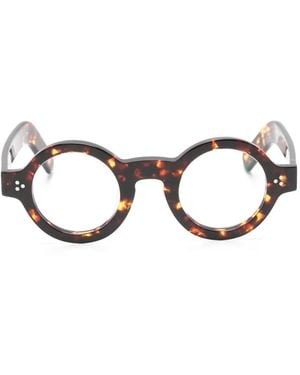 Lesca Brille Mit Rundem Gestell - Braun