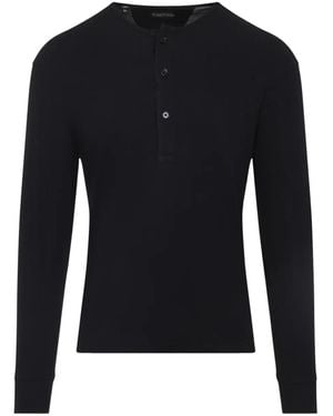 Tom Ford Klassisches Henley-Hemd - Schwarz