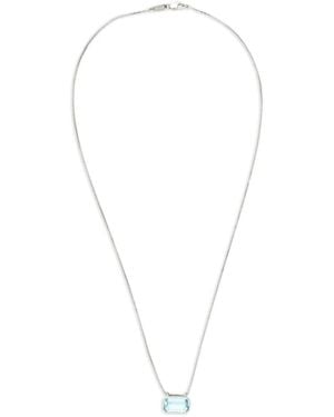 Yi Collection Platinum Nouveau Aquamarine Necklace - White