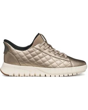 Geox Quilted Metallic Sneakers - Brown