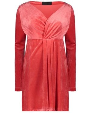 Alberta Ferretti Velvet Draped Mini Dress - Red