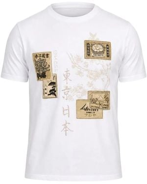 Guess Japanese Stamp-Print T-Shirt - White