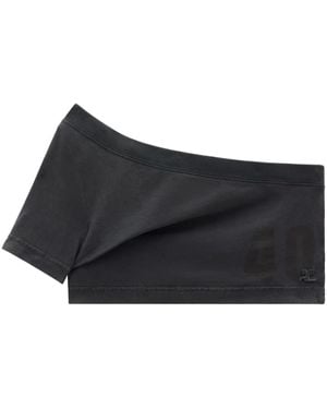 Courreges Tuba One-Shoulder Crop Top - Black