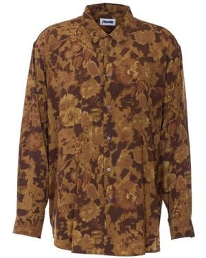 Magliano Button Floral-Print Shirt - Brown