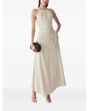 ST MRLO Beaded Halterneck Maxi Dress - Natural