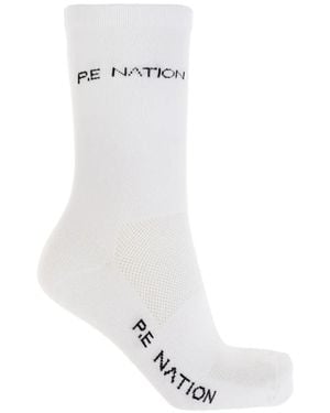 P.E Nation Aero Sokken Met Logo-Print - Wit