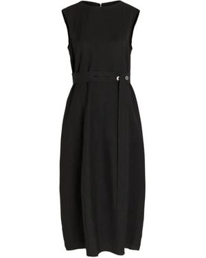 Studio Nicholson Midi Belted-Waist Sleeveless Dress - Black