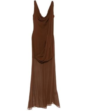 GIUSEPPE DI MORABITO Draped-Detail Dress - Brown