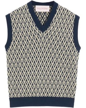 Valentino Garavani Toute La V Jacquard Vest - Black