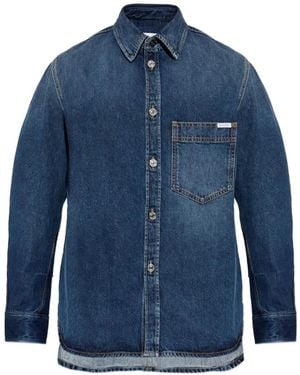 Givenchy Logo-Patch Denim Shirt - Blue