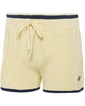 adidas Chevron-Knit Drawstring Shorts - Natural