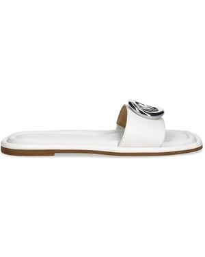 MICHAEL Michael Kors Milan Logo-Plaque Flat Sandals - White