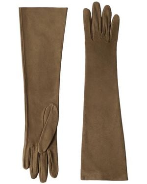 Brunello Cucinelli Guantes Largos De Ante - Verde