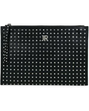 John Richmond Stud-Embellished Clutch Bag - Black