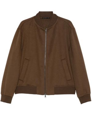 Low Brand Zip Bomber Jacket - Brown