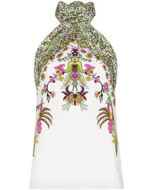 Givenchy Floral-Print Halterneck Top - White