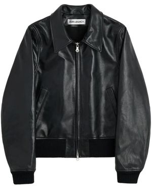 Our Legacy Radar Bomber Leather Jacket - Black