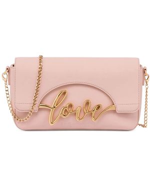 Love Moschino Logo-Plaque Shoulder Bag - Pink