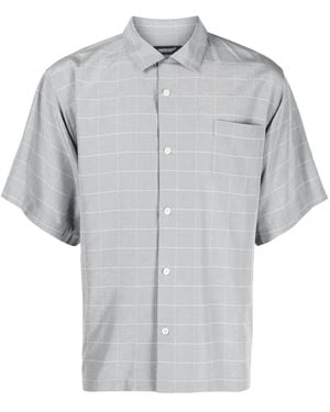 Undercover Check-Pattern Silk-Blend Shirt - Gray