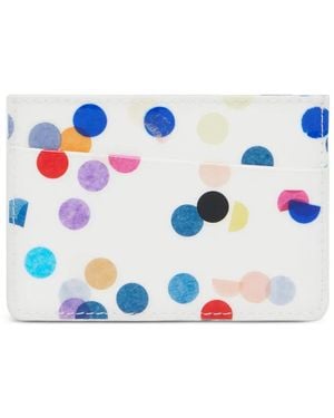 Maison Margiela Slim Confetti-Print Card Holder - Blue