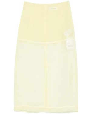Frankie Shop Sheer Panelled Midi Skirt - Yellow