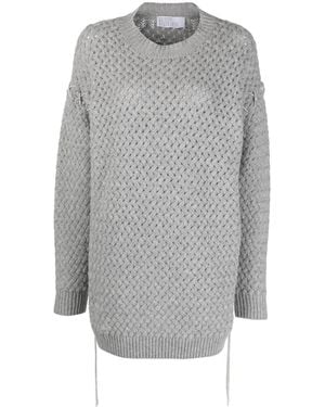 GIUSEPPE DI MORABITO Decorative-Stitching Knitted Minidress - Grey