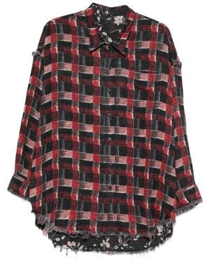 R13 Checked Reversible Shirt - Red