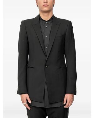 DEVOA Single-Button Tailored Suit Jacket - Black