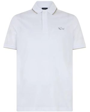 Paul & Shark Logo-Embroidered Tipped Polo Shirt - White