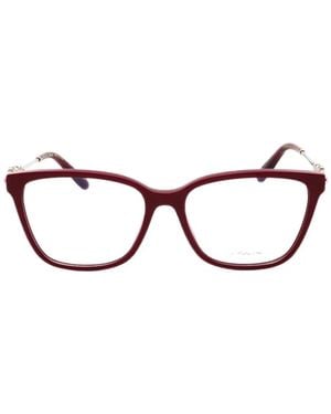 Chopard Crystal-Embellished Rectangle-Frame Glasses - Red