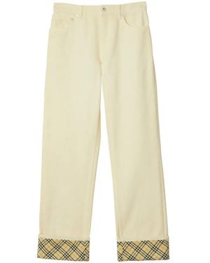 Burberry Checkered Straight-Leg Jeans - Natural