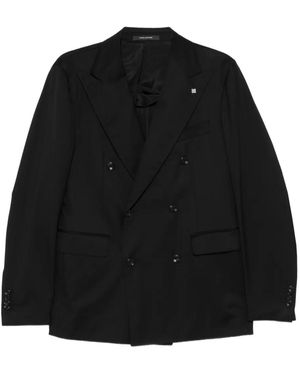 Tagliatore Double-Breasted Wool Suit - Black