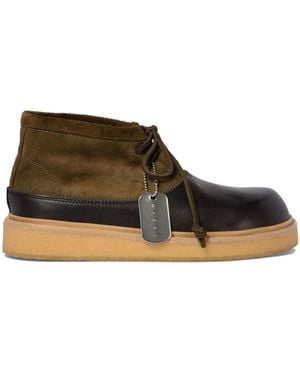 Marni Botines con franja del logo - Marrón