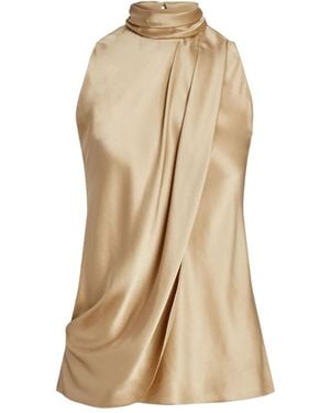 Ralph Lauren Draped Bow-Detail Top - Natural