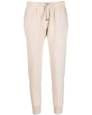 Brunello Cucinelli Drawstring Wool Track Trousers - Natural