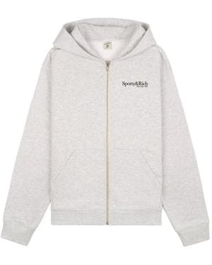 Sporty & Rich Run Club ジップパーカー - ホワイト
