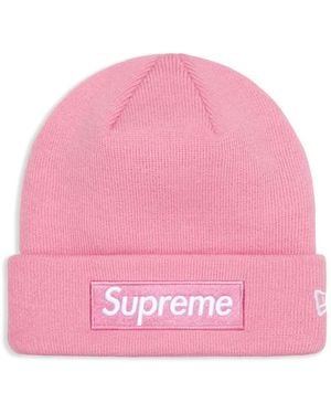 Supreme X New Era Box Logo Beanie - Pink